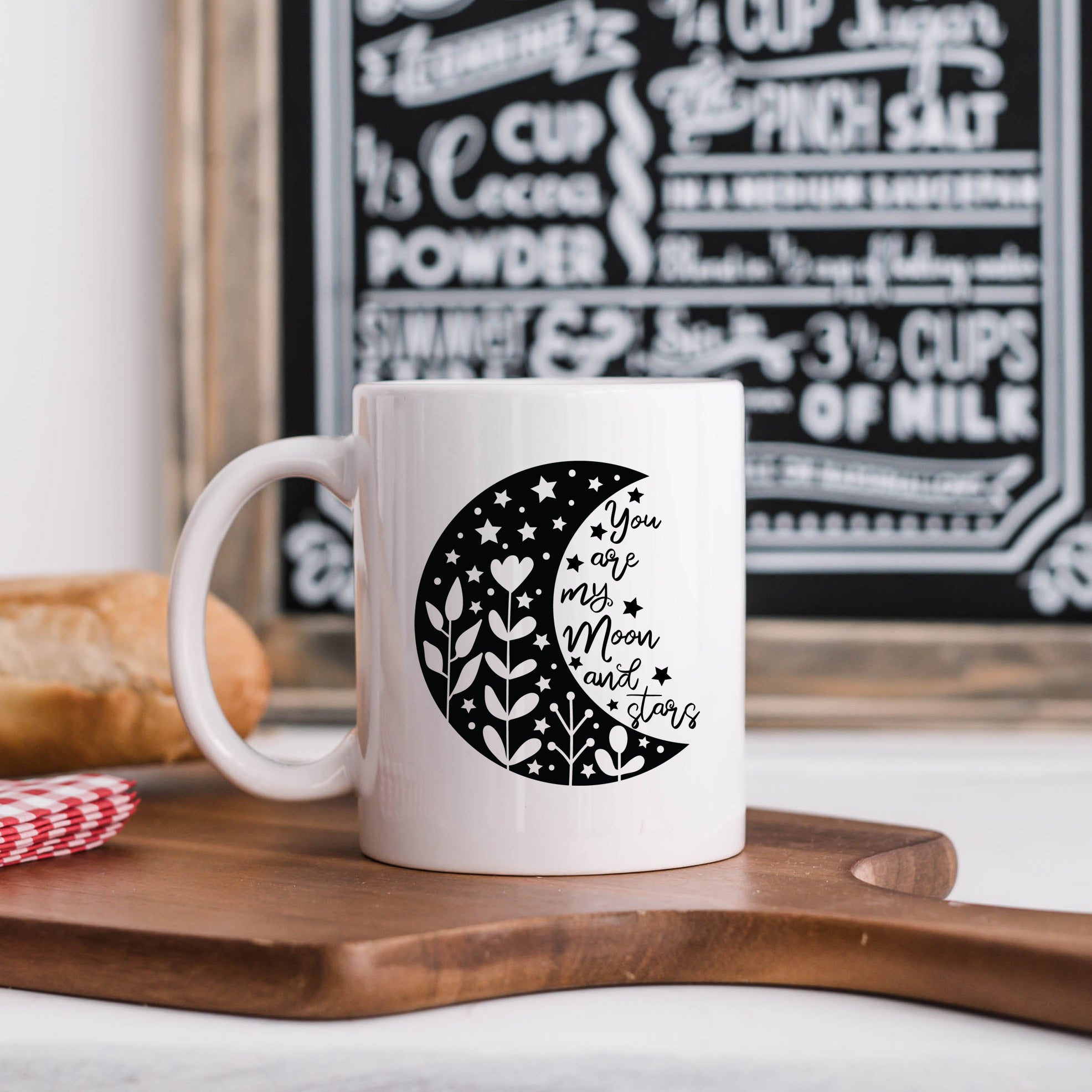 Moon and stars on 2024 a mug